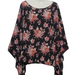 Floral Black and Pink Blouse